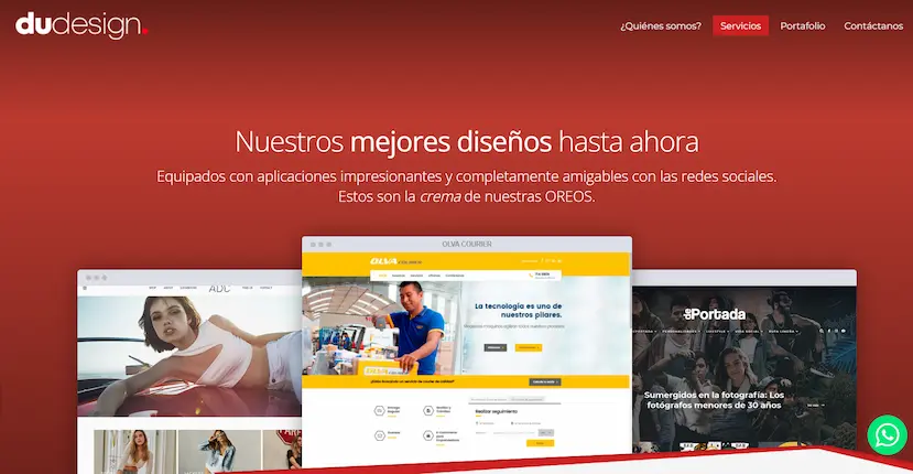 La página de dudesing una de las top 10 agencias de diseño grafico