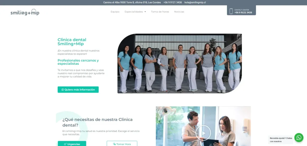 home de la clínica dental smiling