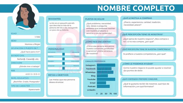 imagen de la estructura de como se crear el buyer persona idea