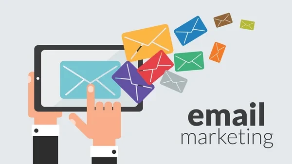Tablet de negocios con email marketing