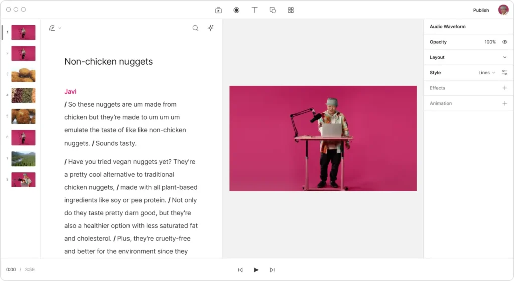 Descript – Edita video y audio como si fuera un texto