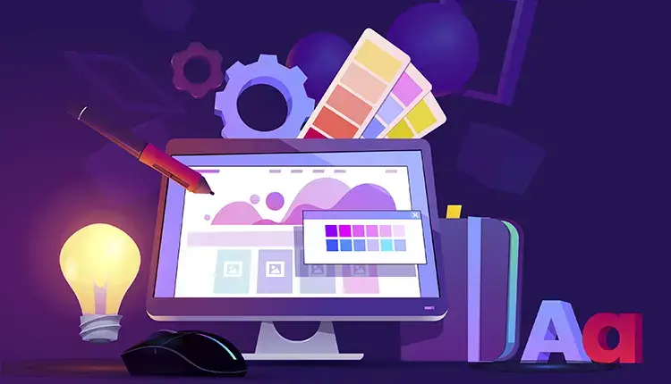 una laptops con programas de diseño gráfico