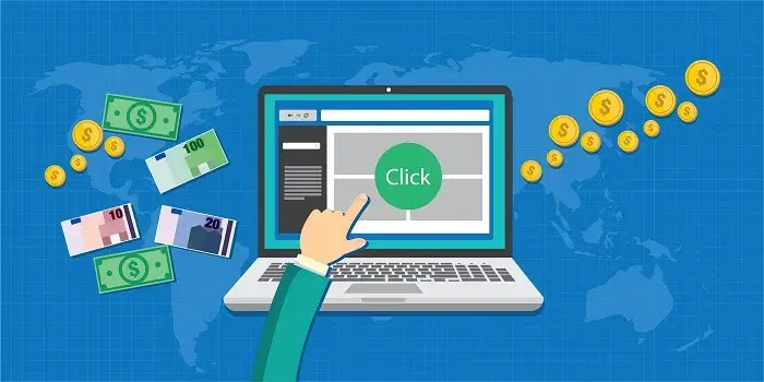 una mano haciendo un click pay per
