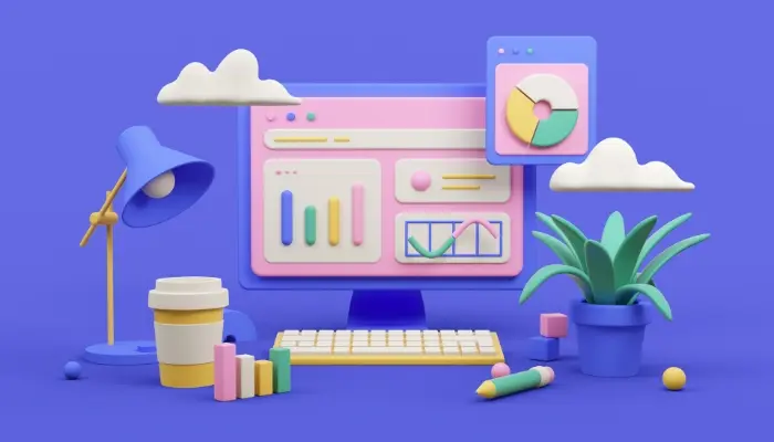 una imagen de una página con las métricas de una agencia de marketing