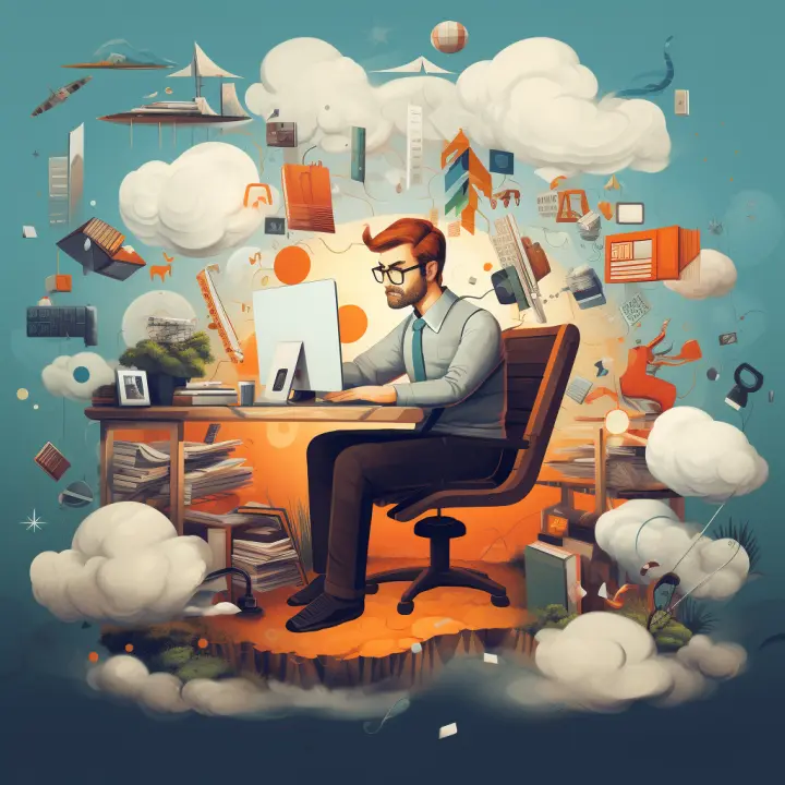 persona trabajando con el pensamiento creativo