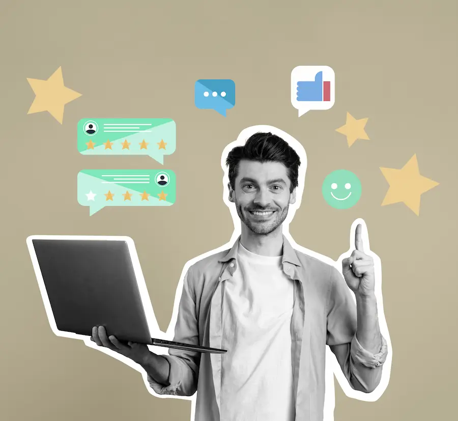 cliente satisfecho por resultados de su marca
