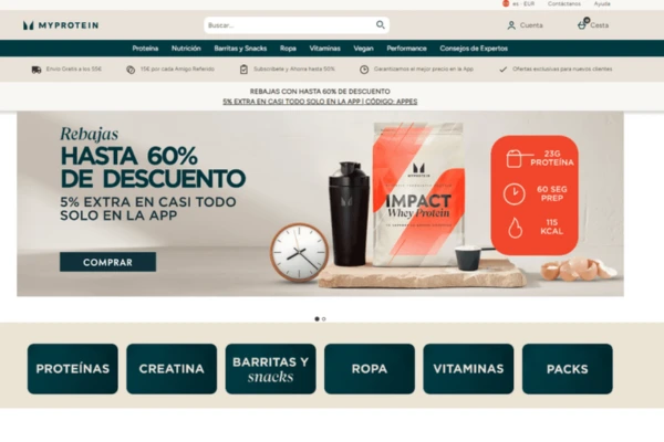 página web efectiva de supllementos nutricionales