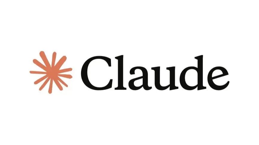Logo de Claude con ícono naranja y texto sobre fondo claro