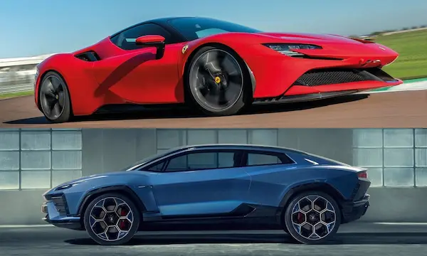 Ferrari vs Lamborghini autos eléctricos híbridos futuro industria automotriz